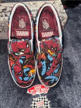 Marvel Vans Slip-On Sneakers - Red, Blue, Yellow, Black